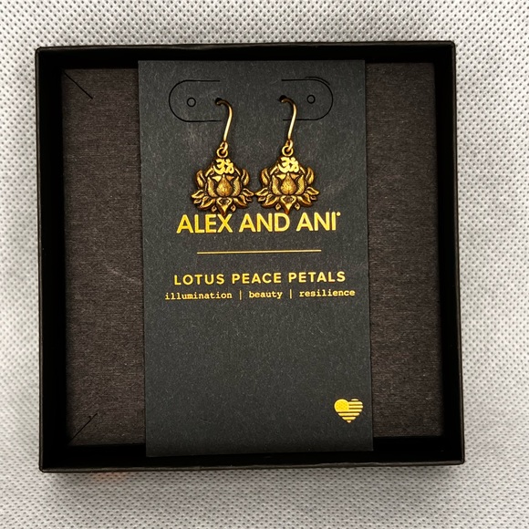 ALEX AND ANI - Lotus Hook Earrings. WEAR FOR GROWTH + NEW BEGINNINGS. - Picture 2 of 5